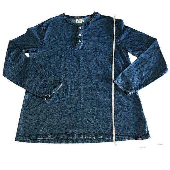 FAHERTY MEN’S BLUE COTTON LONG SLEEVE HENELY SHIRT SIZE XL - Picture 6 of 7